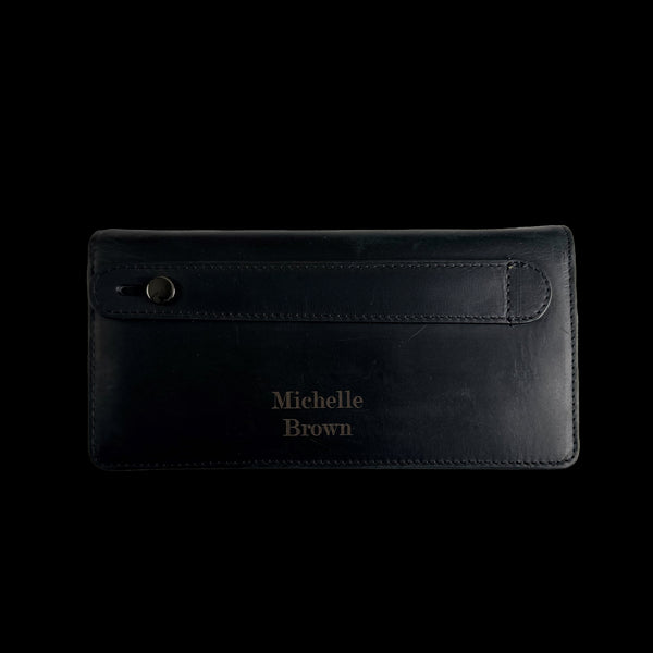 Personalized Leather Large Capacity Wallet with Phone Holder with Handle Strap And Magnet Closure